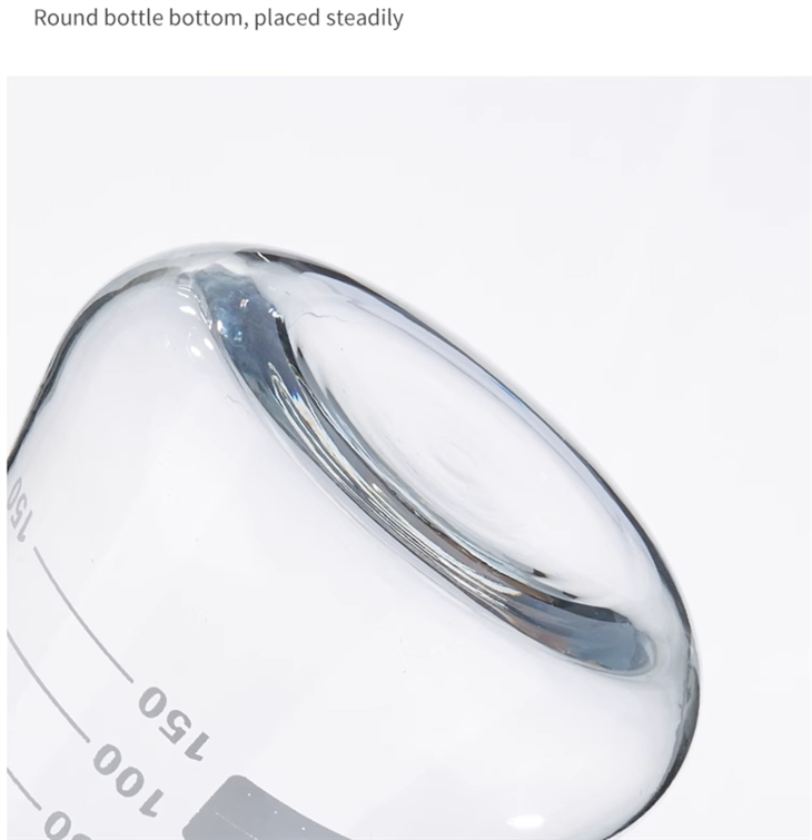 BKMAM 100ml 250ml 500ml Laboratory Use Transparent Heat Resistant Borosilicate 3.3 Glass Conical Flask Bottle